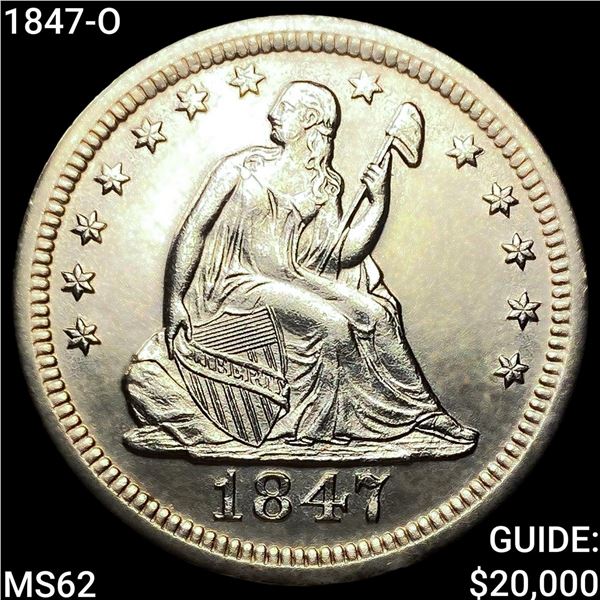 1847-O Seated Liberty Quarter UNCIRCULATED