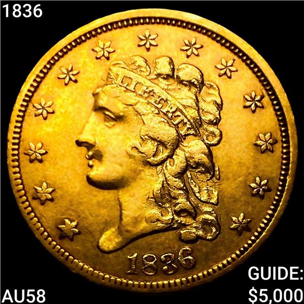 1836 $2.50 Gold Quarter Eagle CHOICE AU