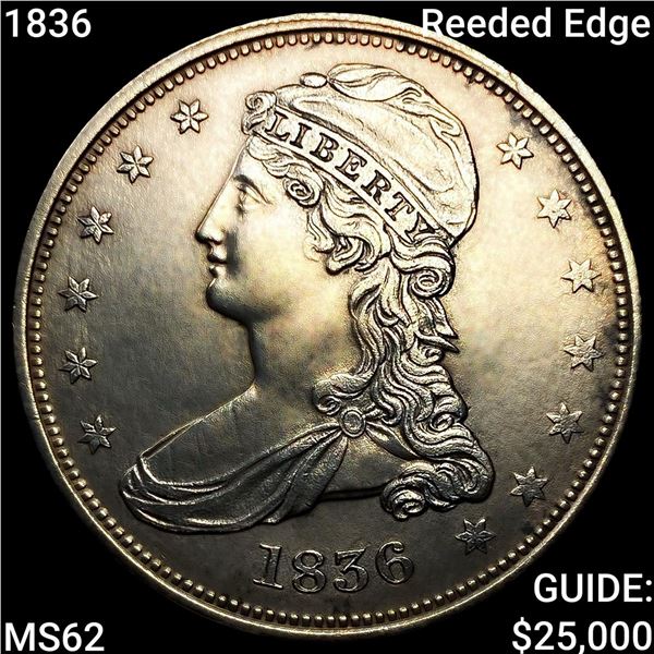 1836 Reeded Edge Capped Bust Half Dollar UNCIRCULATED