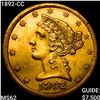 Image 1 : 1892-CC $5 Gold Half Eagle UNCIRCULATED