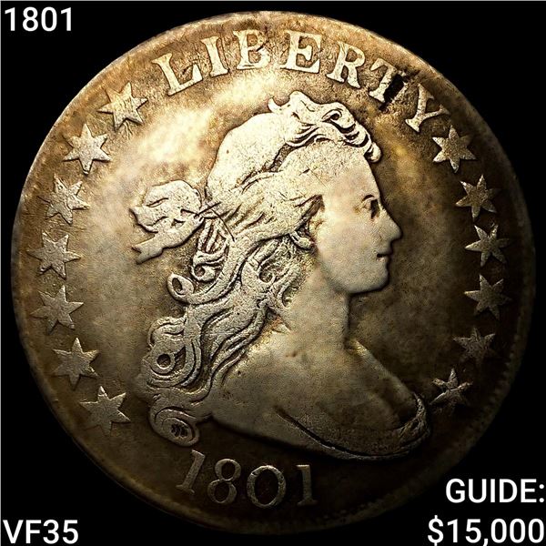 1801 Draped Bust Half Dollar ABOUT UNCIRCULATED