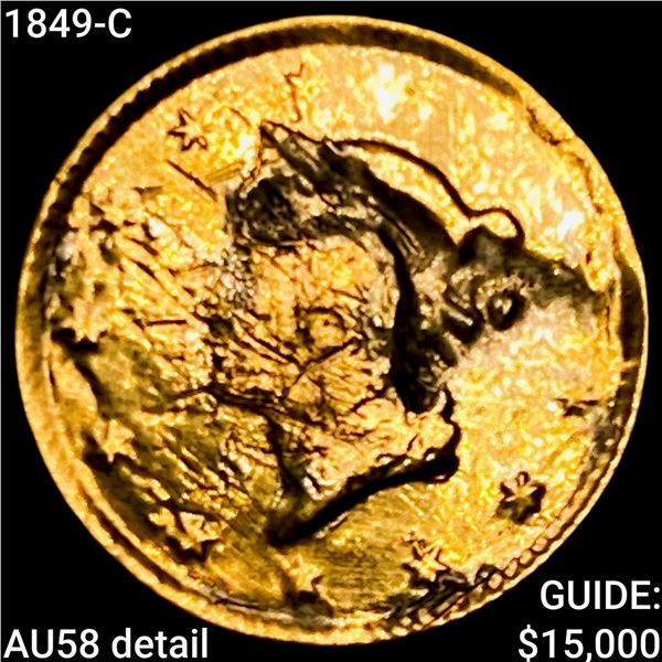 1849-C Rare Gold Dollar CHOICE AU