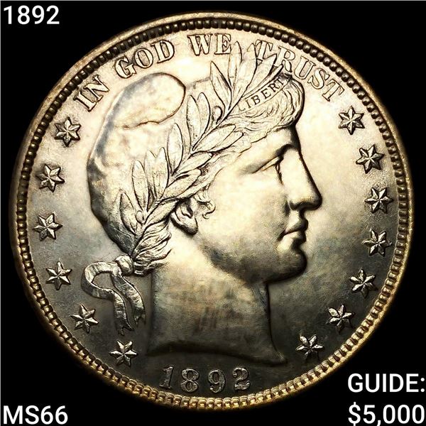 1892 Barber Half Dollar GEM BU