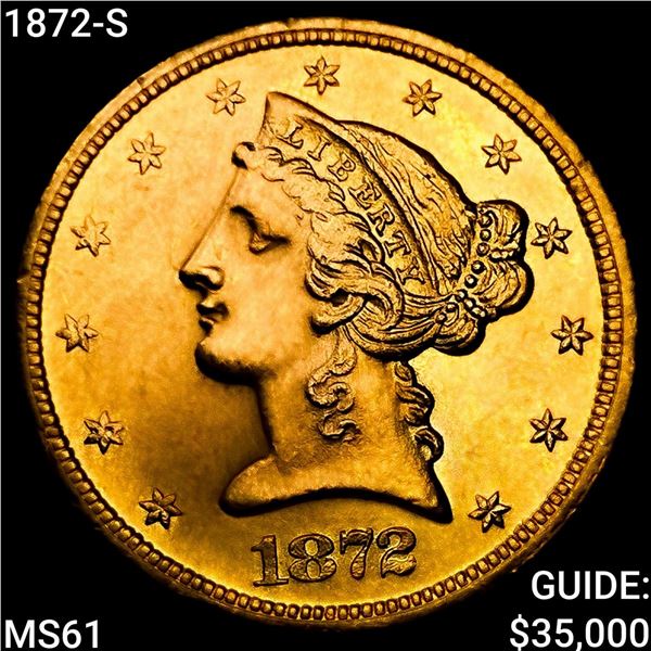1872-S $5 Gold Half Eagle UNCIRCULATED