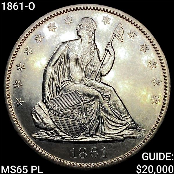 1861-O Seated Liberty Half Dollar GEM BU PL