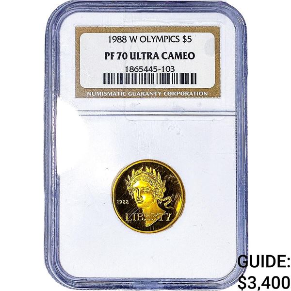 1988-W $5 Olympics NGC PF70 Ultra Cameo