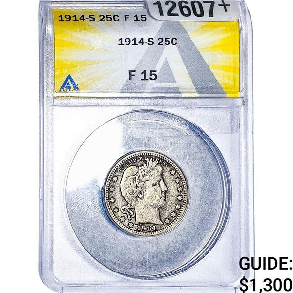 1914-S Barber Quarter ANACS F15
