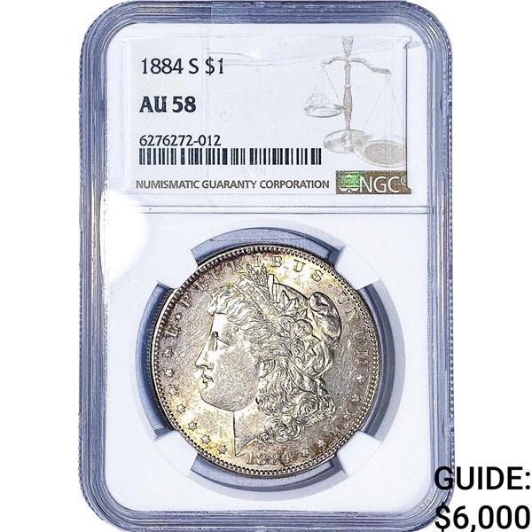 1884-S Morgan Silver Dollar NGC AU58