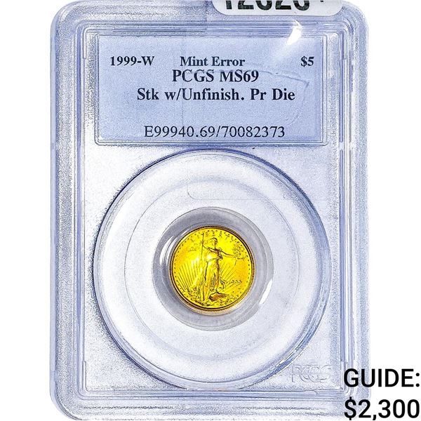 1999-W Gold $5 American Eagle 1/10oz PCGS MS69
