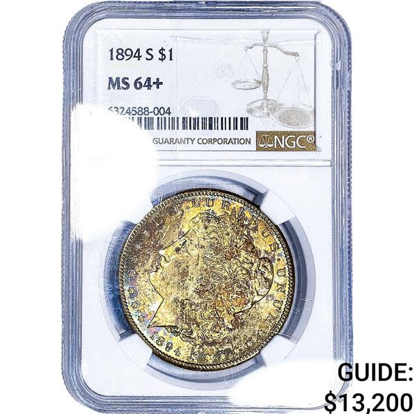 1894-S Morgan Silver Dollar NGC MS64+