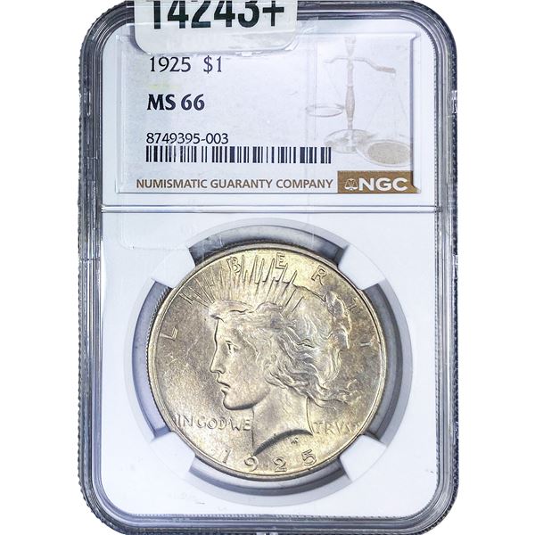 1925 Silver Peace Dollar NGC MS66