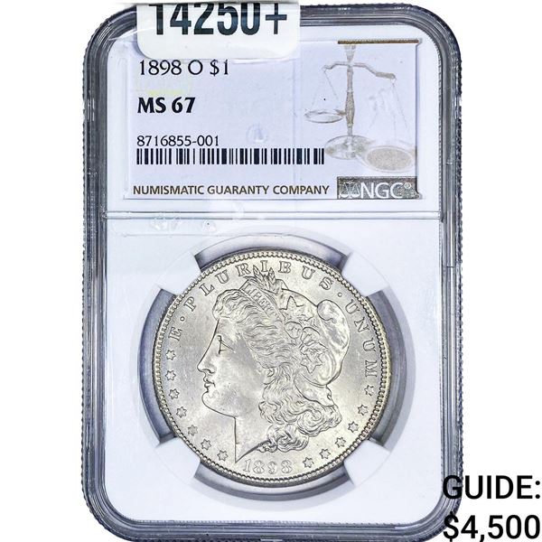 1898-O Morgan Silver Dollar NGC MS67