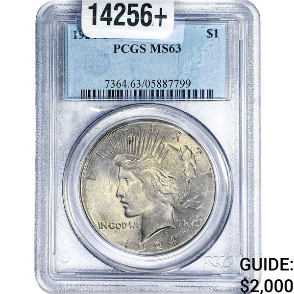 1924-S Silver Peace Dollar PCGS MS63