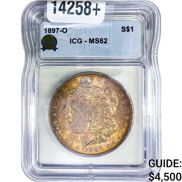 1897-O Morgan Silver Dollar ICG MS62