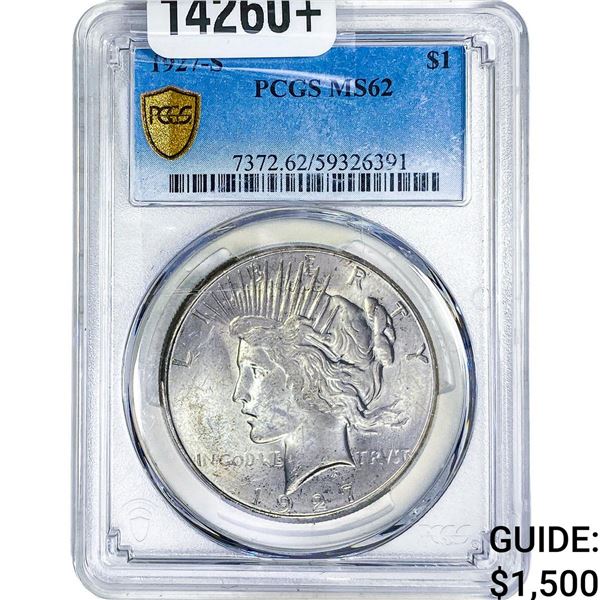 1927-S Silver Peace Dollar PCGS MS62