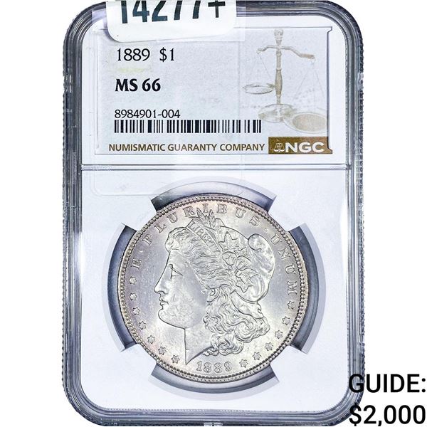 1889 Morgan Silver Dollar NGC MS66