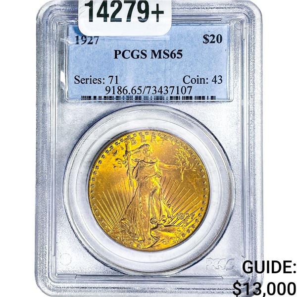 1927 $20 Gold Double Eagle PCGS MS65