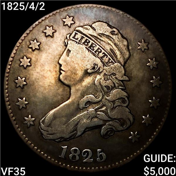 1825/4/2 Capped Bust Quarter ABOUT UNCIRCULATED