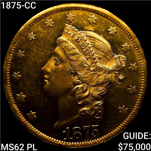 1875-CC $20 Gold Double Eagle UNCIRCULATED PL