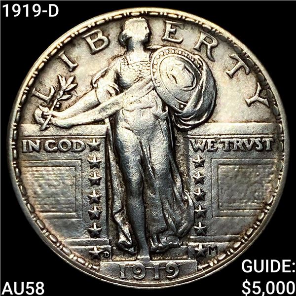 1919-D Standing Liberty Quarter CHOICE AU
