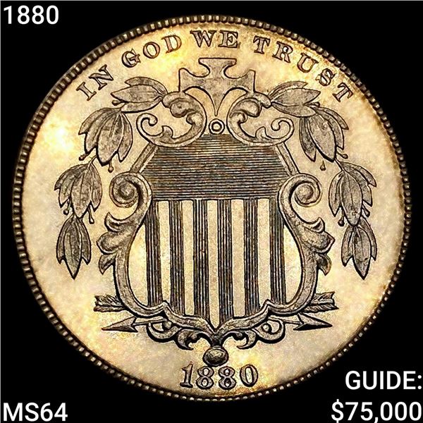 1880 Shield Nickel CHOICE BU