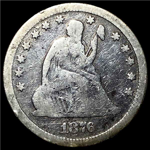 1876-CC Silver Seated Liberty Quarter NICELY CIRCULATED
