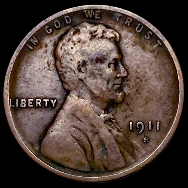 1911-S Lincoln Wheat Cent LIGHTLY CIRCULATED