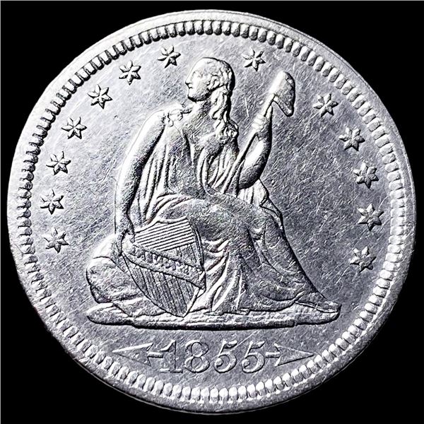 1855 Arrows Seated Liberty Quarter CLOSELY UNCIRCULATED