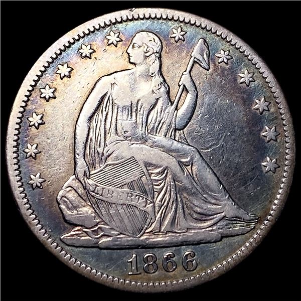 1866 Seated Liberty Half Dollar NEARLY UNCIRCULATED