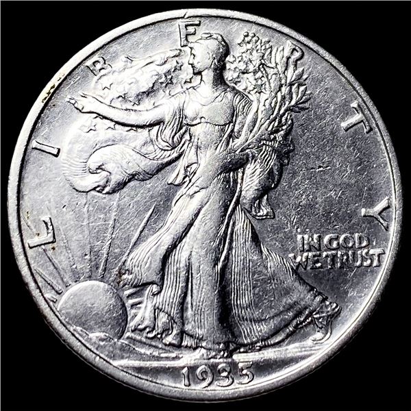 1935-S Silver Walking Liberty Half Dollar CLOSELY UNCIRCULATED