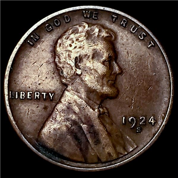 1924-S Lincoln Wheat Cent NEARLY UNCIRCULATED