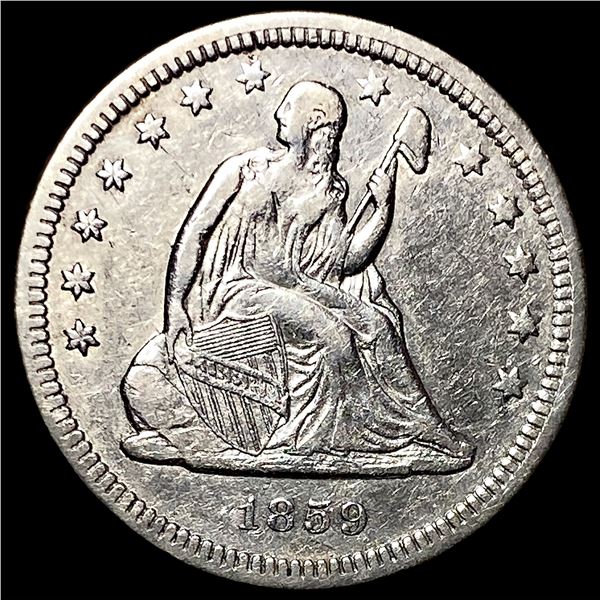 1859 Seated Liberty Quarter CHOICE AU