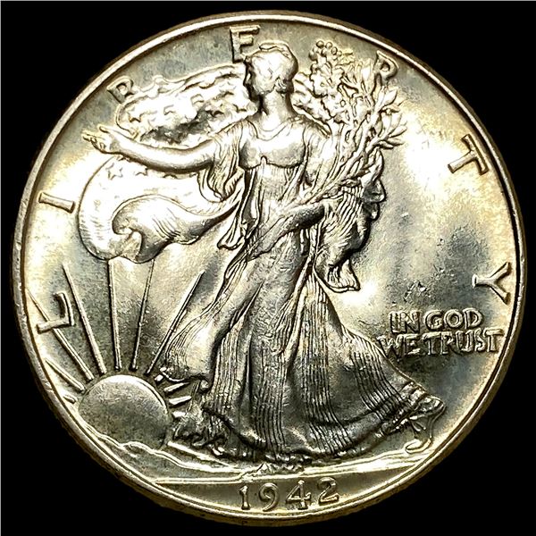 1942 Silver Half Dollar Walking Liberty GEM BU