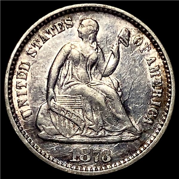 1873 Silver Half Dime CLOSELY UNCIRCULATED