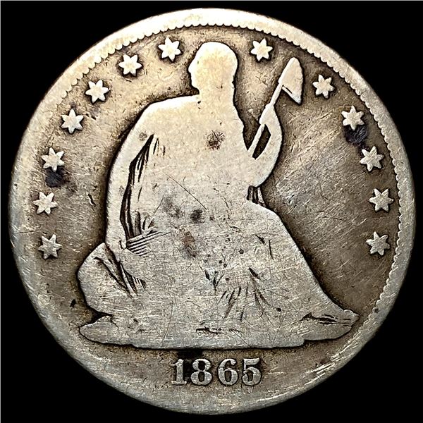 1865-S Silver Half Dollar NICELY CIRCULATED