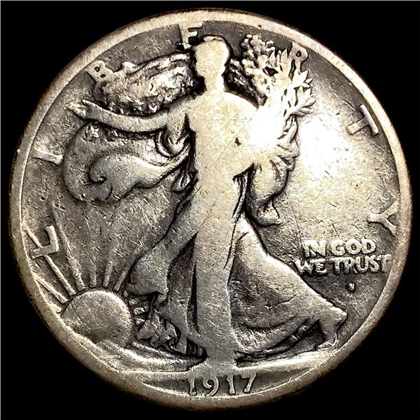 1917-S Silver Walking Liberty Half Dollar LIGHTLY CIRCULATED