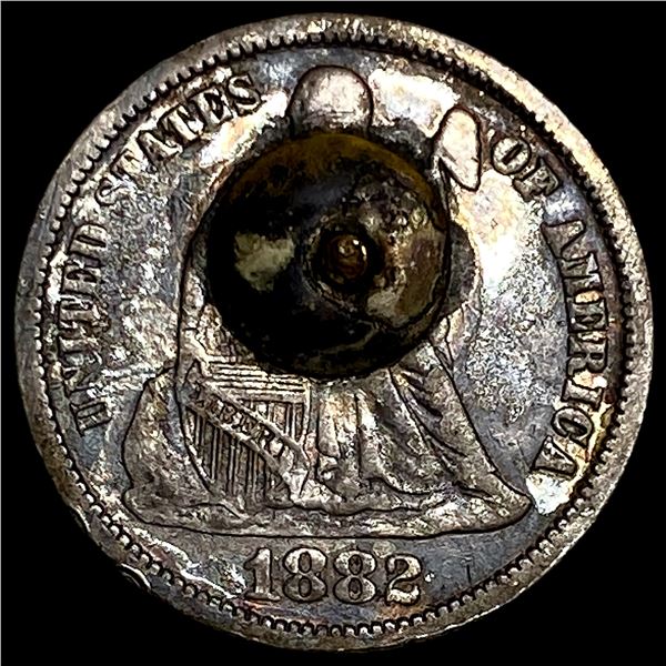 1882 Seated Liberty Dime (holed and engraved) NICELY CIRCULATED