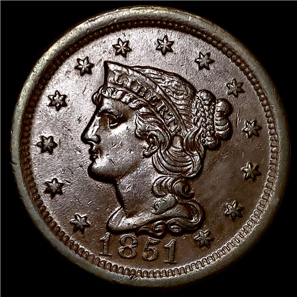 1851 Braided Hair Large Cent UNCIRCULATED
