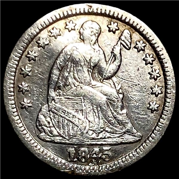 1845 Seated Liberty Half Dime NEARLY UNCIRCULATED