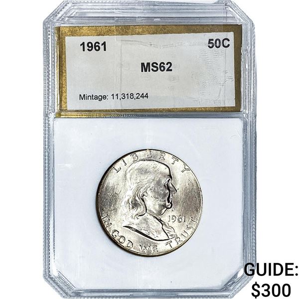 1961 Franklin Half Dollar PCI MS62