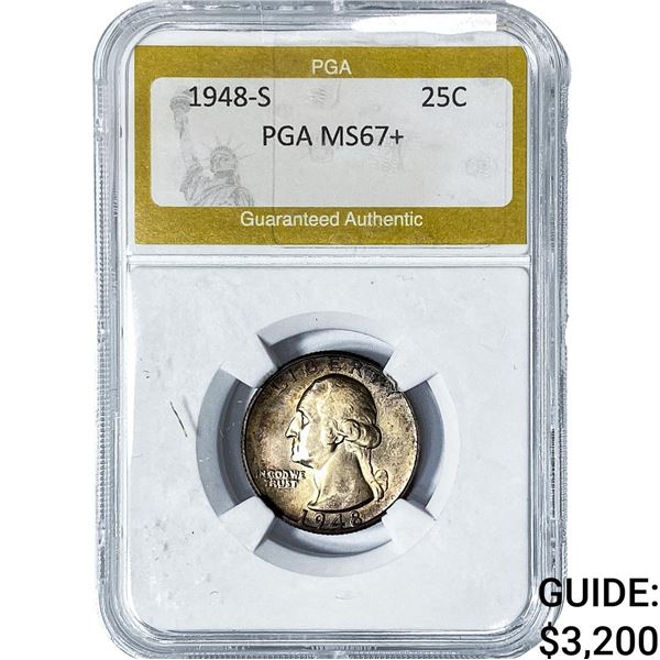 1948-S Washington Silver Quarter PGA MS67+