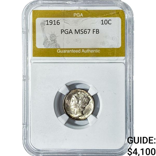 1916 Mercury Silver Dime PGA MS67 FB