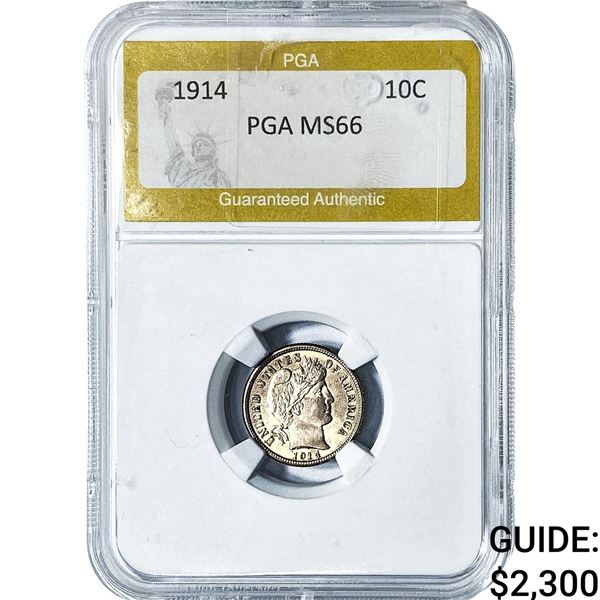 1914 Barber Dime PGA MS66