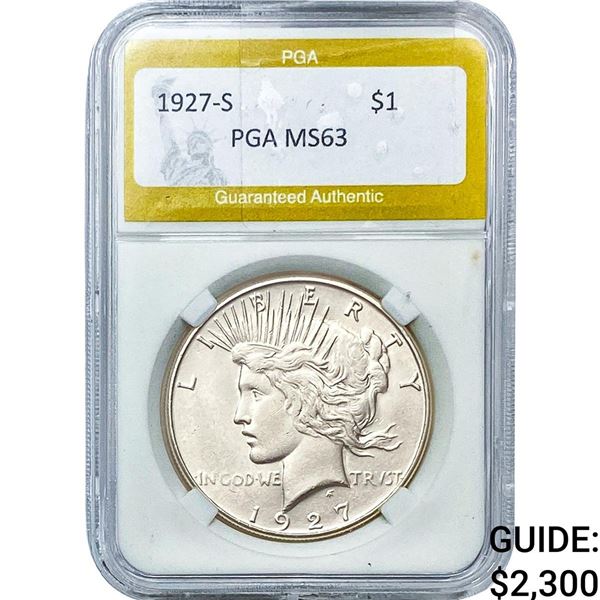 1927-S Silver Peace Dollar PGA MS63