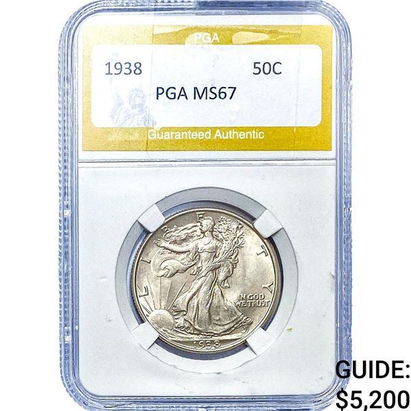 1938 Walking Liberty Half Dollar PGA MS67