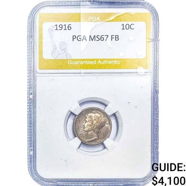 1916 Mercury Silver Dime PGA MS67FB