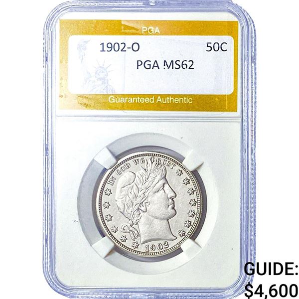 1902-O Barber Half Dollar PGA MS62