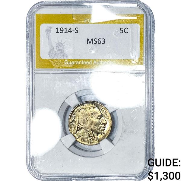 1914-S Buffalo Nickel PGA MS63