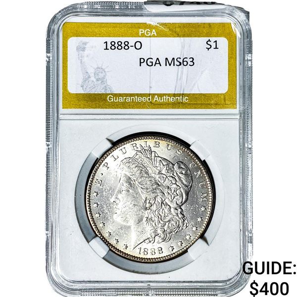 1888-O Morgan Silver Dollar PGA MS63