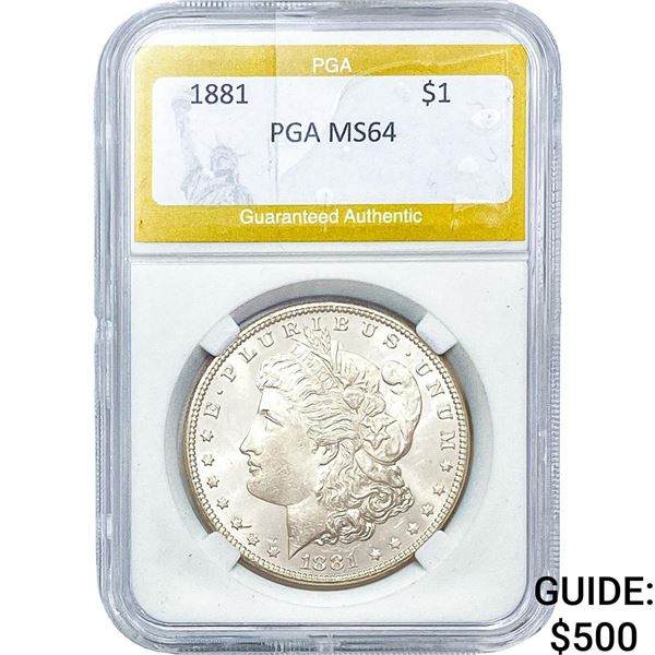1881 Morgan Silver Dollar PGA MS64